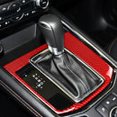 Car Carbon Fiber Gear Panel Decorative Sticker for Mazda CX-5 2017-2018, Left Drive (Red)