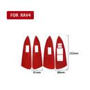 Car Carbon Fiber Window Glass Lift Panel Decorative Sticker for Toyota RAV4 2006-2013, Right Drive (Red)