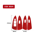 Car Carbon Fiber Window Glass Lift Panel Decorative Sticker for Toyota RAV4 2006-2013, Left Drive (Red)