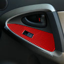 Car Carbon Fiber Window Glass Lift Panel Decorative Sticker for Toyota RAV4 2006-2013, Left Drive (Red)