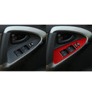 Car Carbon Fiber Window Glass Lift Panel Decorative Sticker for Toyota RAV4 2006-2013, Left Drive (Red)