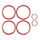 Car Carbon Fiber Door Horn Decorative Sticker for Toyota RAV4 2006-2013, Left and Right Drive (Red)