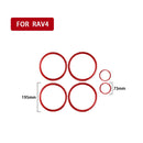 Car Carbon Fiber Door Horn Decorative Sticker for Toyota RAV4 2006-2013, Left and Right Drive (Red)