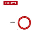 Car Carbon Fiber Steering Wheel Decorative Sticker for Toyota RAV4 2006-2013, Left and Right Drive (Red)