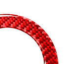 Car Carbon Fiber Steering Wheel Decorative Sticker for Toyota RAV4 2006-2013, Left and Right Drive (Red)