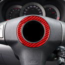 Car Carbon Fiber Steering Wheel Decorative Sticker for Toyota RAV4 2006-2013, Left and Right Drive (Red)