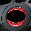 Car Carbon Fiber Steering Wheel Logo Decorative Sticker for Toyota RAV4 2006-2013, Left and Right Drive (Red)