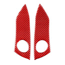 Car Carbon Fiber Warning Light Switch Panel Decorative Sticker for Toyota RAV4 2006-2013, Left and Right Drive (Red)