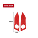 Car Carbon Fiber Warning Light Switch Panel Decorative Sticker for Toyota RAV4 2006-2013, Left and Right Drive (Red)