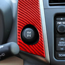 Car Carbon Fiber Warning Light Switch Panel Decorative Sticker for Toyota RAV4 2006-2013, Left and Right Drive (Red)