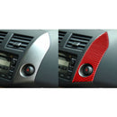 Car Carbon Fiber Warning Light Switch Panel Decorative Sticker for Toyota RAV4 2006-2013, Left and Right Drive (Red)