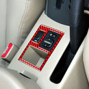 Car Carbon Fiber Rear Mirror Adjustment Switch Frame Decorative Sticker for Toyota RAV4 2006-2013, Right Drive (Red)