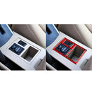 Car Carbon Fiber Rear Mirror Adjustment Switch Frame Decorative Sticker for Toyota RAV4 2006-2013, Left Drive (Red)