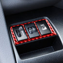 Car Carbon Fiber Headlight Switch Frame Decorative Sticker for Toyota RAV4 2006-2013, Left and Right Drive (Red)