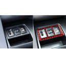 Car Carbon Fiber Headlight Switch Frame Decorative Sticker for Toyota RAV4 2006-2013, Left and Right Drive (Red)