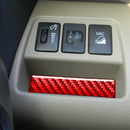 Car Carbon Fiber Headlight Switch Gasket Decorative Sticker for Toyota RAV4 2006-2013, Left and Right Drive (Red)