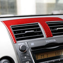 Car Carbon Fiber Inside Central Control Air Outlet Decorative Sticker for Toyota RAV4 2006-2013, Left and Right Drive (Red)