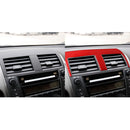 Car Carbon Fiber Inside Central Control Air Outlet Decorative Sticker for Toyota RAV4 2006-2013, Left and Right Drive (Red)
