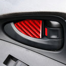 Car Carbon Fiber Inside Door Bowl Decorative Sticker for Toyota RAV4 2006-2013, Left and Right Drive (Red)