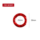 Car Carbon Fiber One-button Start Decorative Sticker for Infiniti Q50 2014-2020 / Q60 / QX60, Left and Right Drive(Red)