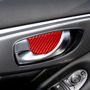 Car Carbon Fiber Inside Door Bowl Decorative Sticker for Infiniti Q50 2014-2020, Left and Right Drive(Red)