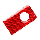 Car Carbon Fiber Front Passenger Seat Handle Box Decorative Sticker for Infiniti Q50 2014-2020, Left Drive(Red)