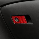 Car Carbon Fiber Front Passenger Seat Handle Box Decorative Sticker for Infiniti Q50 2014-2020, Left Drive(Red)
