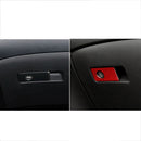 Car Carbon Fiber Front Passenger Seat Handle Box Decorative Sticker for Infiniti Q50 2014-2020, Left Drive(Red)