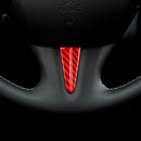 Car Carbon Fiber Steering Wheel Below Decorative Sticker for Infiniti Q50 2014-2020, Left and Right Drive(Red)