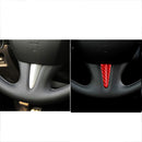 Car Carbon Fiber Steering Wheel Below Decorative Sticker for Infiniti Q50 2014-2020, Left and Right Drive(Red)