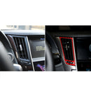 Car Carbon Fiber Central Air Outlet Decorative Sticker for Infiniti Q50 2014-2020, Left and Right Drive(Red)