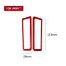 Car Carbon Fiber A-pillar Air Outlet Decorative Sticker for Infiniti Q50 2014-2020, Left and Right Drive(Red)