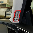 Car Carbon Fiber A-pillar Air Outlet Decorative Sticker for Infiniti Q50 2014-2020, Left and Right Drive(Red)