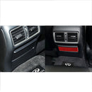 Car Carbon Fiber Rear Ashtray Panel Decorative Sticker for Infiniti Q50 2014-2020, Left and Right Drive(Red)