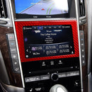 Car Carbon Fiber Navigation Frame Decorative Sticker for Infiniti Q50 2014-2020, Left and Right Drive(Red)