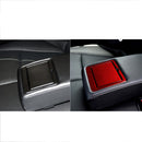 Car Carbon Fiber Rear Water Cup Holder Decorative Sticker for Infiniti Q50 2014-2020, Left and Right Drive(Red)