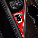 Car Carbon Fiber Driver Panel Decorative Sticker for Infiniti Q50 2014-2020, Left Drive(Red)