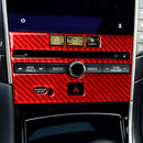 Car Carbon Fiber B Style CD Console Panel Decorative Sticker for Infiniti Q50 2014-2020, Left Drive(Red)