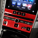 Car Carbon Fiber A Style CD Console Panel Decorative Sticker for Infiniti Q50 2014-2020, Right Drive(Red)