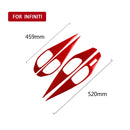 Car Carbon Fiber B Style Door Handle Panel Decorative Sticker for Infiniti Q50 2014-2020, Left Drive(Red)