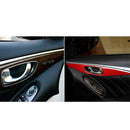Car Carbon Fiber B Style Door Handle Panel Decorative Sticker for Infiniti Q50 2014-2020, Left Drive(Red)