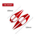 Car Carbon Fiber A Style Door Handle Panel Decorative Sticker for Infiniti Q50 2014-2020, Left and Right Drive(Red)