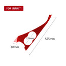 Car Carbon Fiber Water Cup Holder Panel Decorative Sticker for Infiniti Q50 2014-2020, Left Drive(Red)