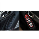 Car Carbon Fiber Window Glass Lift Panel Decorative Sticker for Infiniti Q60, Right Drive(Red)