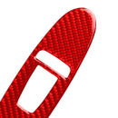 Car Carbon Fiber Window Glass Lift Panel Decorative Sticker for Infiniti Q60, Left Drive(Red)