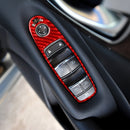 Car Carbon Fiber B Style Window Glass Lift Panel Decorative Sticker for Infiniti Q50 2014-2020, Right Drive(Red)