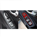 Car Carbon Fiber B Style Window Glass Lift Panel Decorative Sticker for Infiniti Q50 2014-2020, Right Drive(Red)