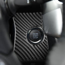 Car Carbon Fiber Ignition Switch Panel Decorative Sticker for Toyota Highlander 2014-2019, Left Drive