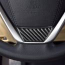 Car Carbon Fiber Steering Wheel Decorative Sticker for Toyota Highlander 2014-2019, Left Drive