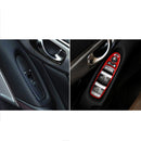 Car Carbon Fiber A Style Window Glass Lift Panel Decorative Sticker for Infiniti Q50 2014-2020, Left Drive (Red)